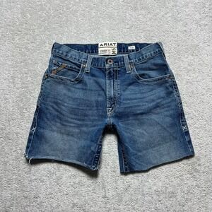 Ariat M5 Denim Shorts Size 32 Blue Marston Straight Cut Off Walden Jorts Work